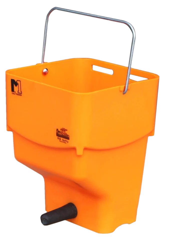 Seau d’allaitement orange avec tétine, 5 l – Shoof Kalf Feeder M1 – Image 1