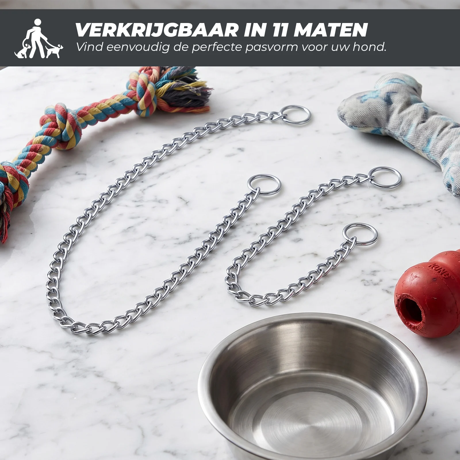Chaîne de correction pour chien, chromée, 55 cm x 3 mm – Hofman Animal Care – Image 4