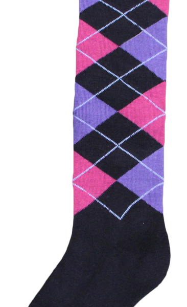 Chaussette d’équitation, gris foncé, rose et violet, pointure 43 à 46