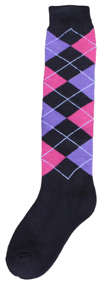 Chaussette d’équitation, gris foncé, rose et violet, pointure 43 à 46