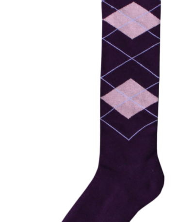 Chaussettes hautes d’équitation, violet et rose, taille 43 à 46