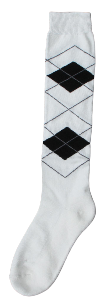Chaussettes hautes d’équitation, blanc et noir, pointures 43 à 46