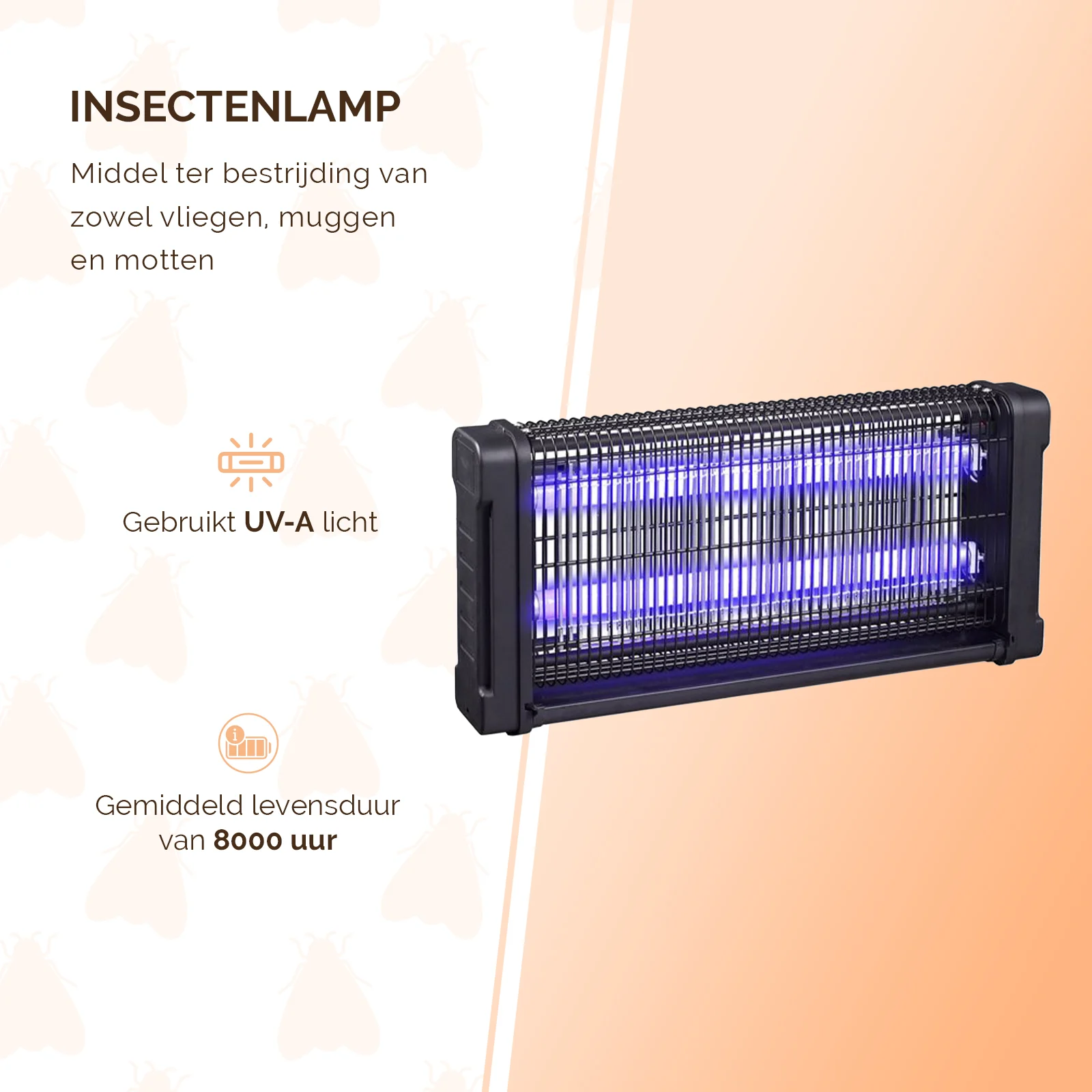 Lampe anti-insectes UV-A avec grille électrifiée, 2 x 15 W – Knock Pest Insect Killer – Image 2