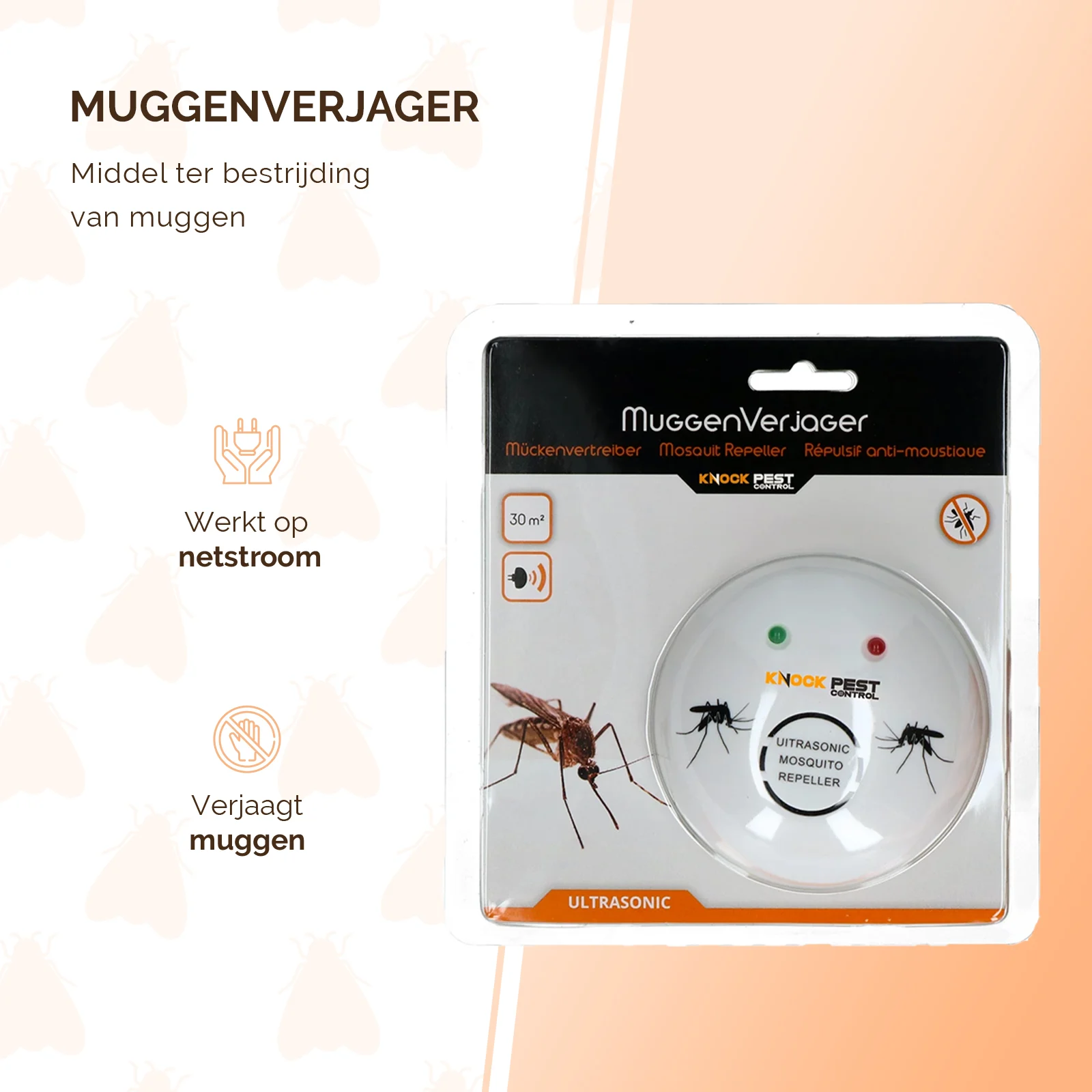 Répulsif anti moustiques à ultrasons, jusqu’à 30 m² – Knock Pest – Image 4