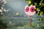 Ballon effaroucheur pour oiseaux avec cordelette de suspension, blanc, Ø 40 cm – Knock Pest – Image 2