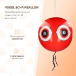 Ballon effaroucheur pour oiseaux avec corde de suspension, rouge, Ø 40 cm – Knock Pest – Image 2