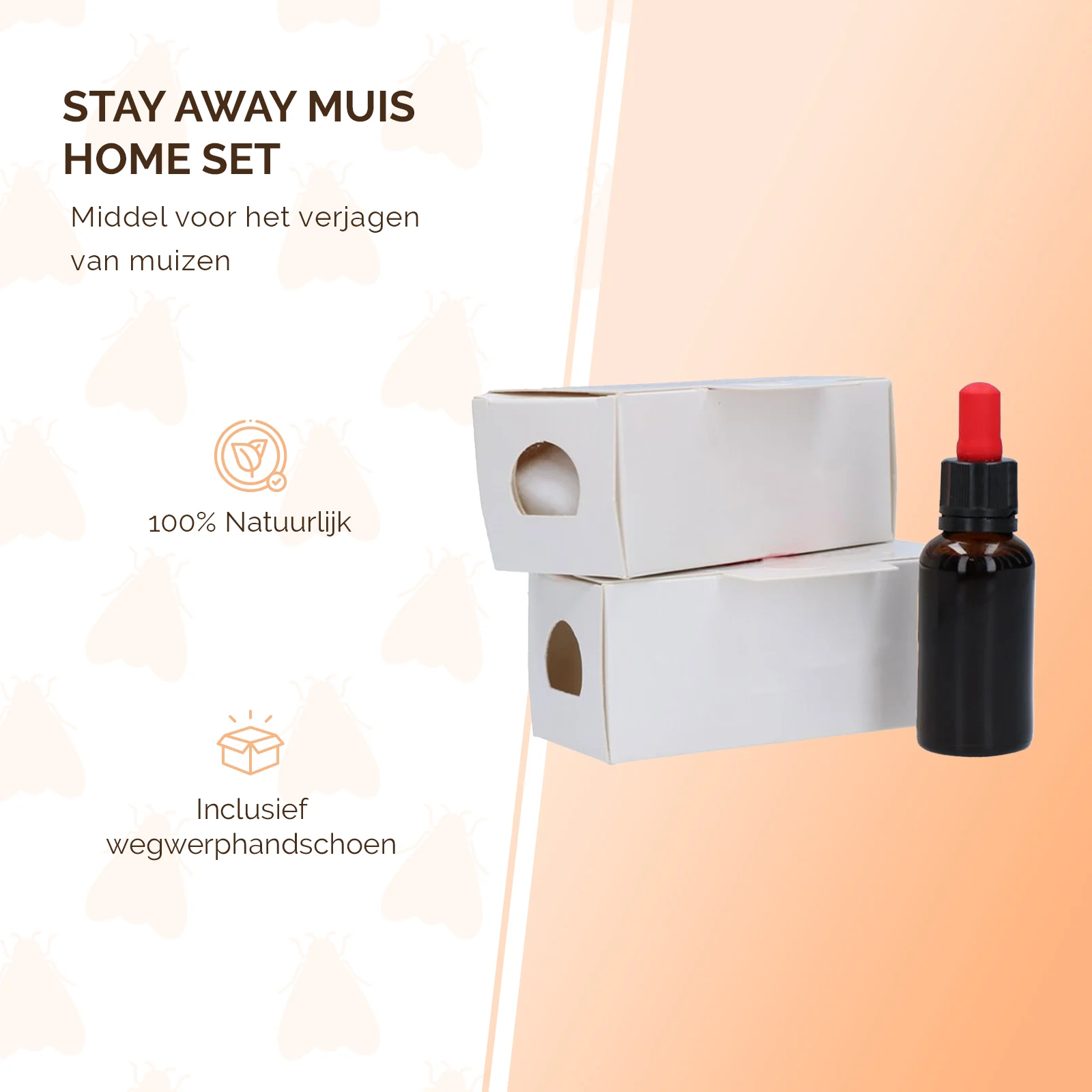 Kit répulsif contre les souris et les rats, liquide 30 ml et 2 boîtiers – Knock Pest Stay Away Muis Home Set – Image 2