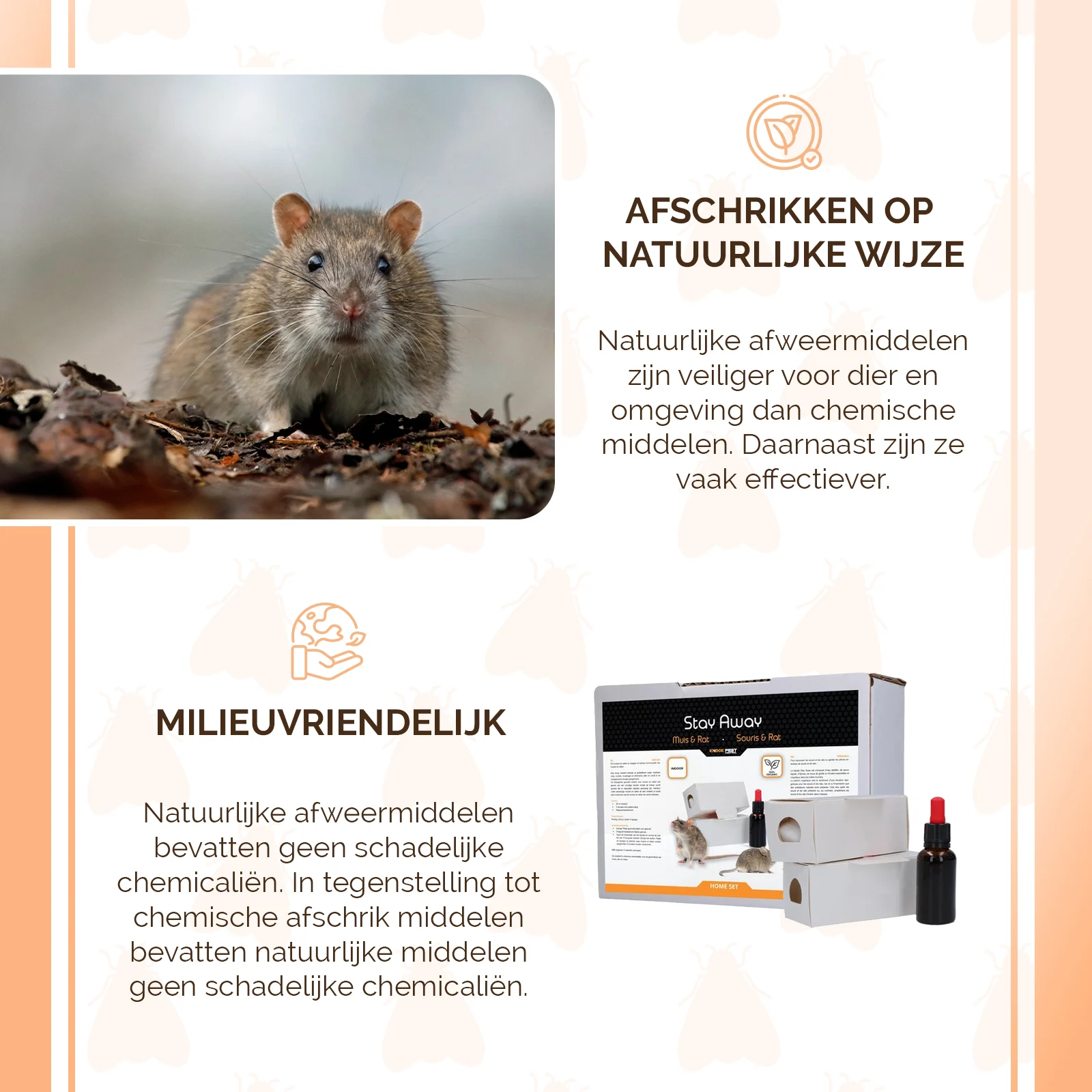 Kit répulsif contre les souris et les rats, liquide 30 ml et 2 boîtiers – Knock Pest Stay Away Muis Home Set – Image 5