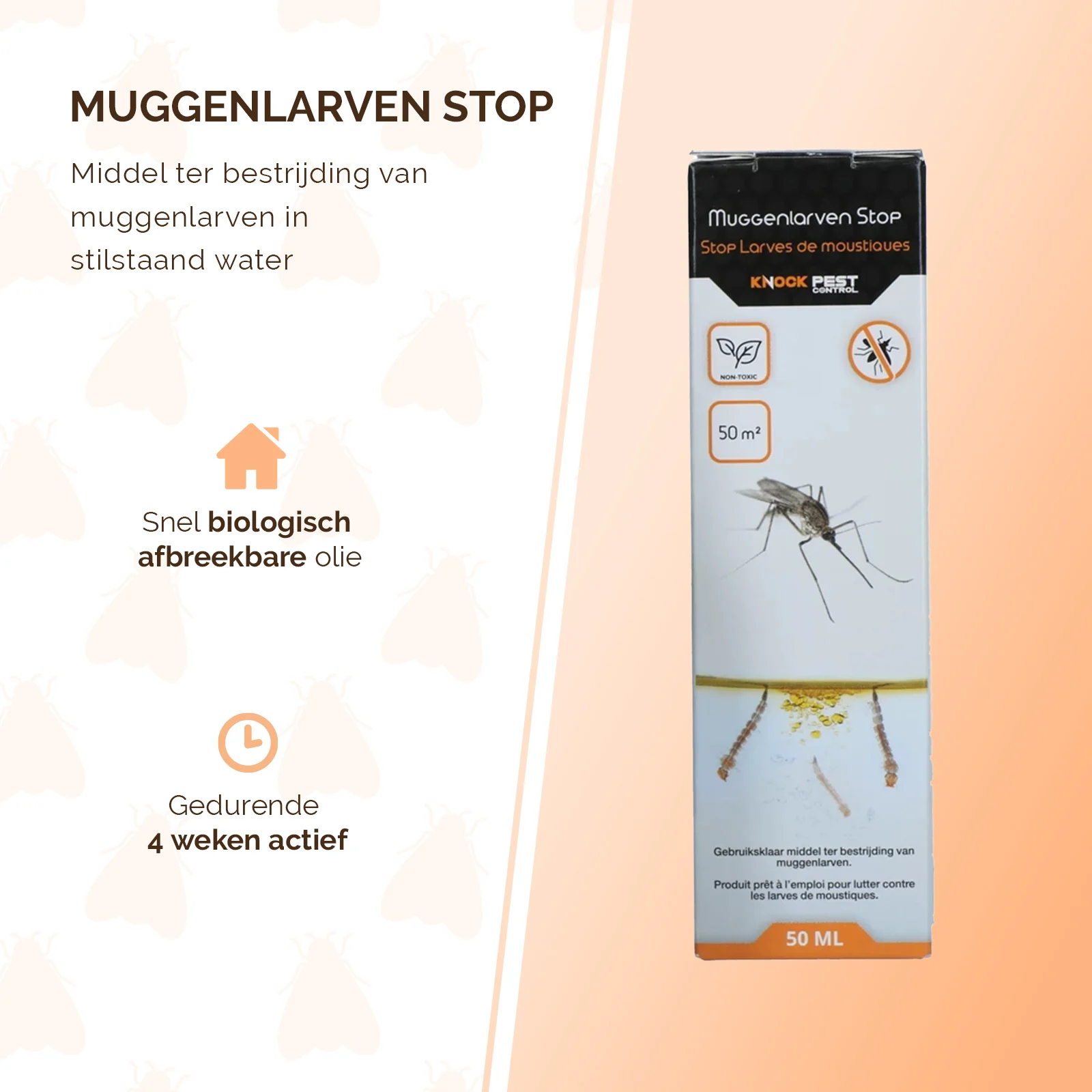 Produit anti larves de moustiques pour eaux stagnantes, 50 ml – Knock Pest Muggenlarven Stop – Image 2