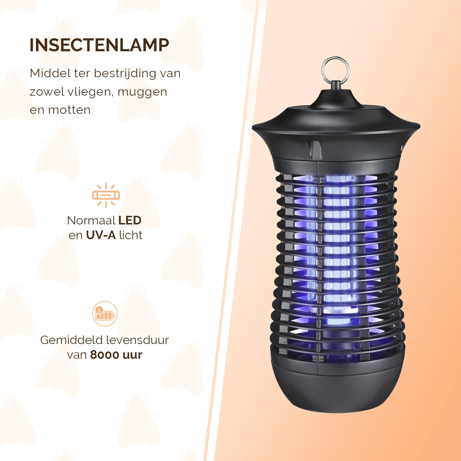 Lampe anti-insectes UV-A avec grille électrifiée, 18 W – Knock Pest Insect Killer – Image 2