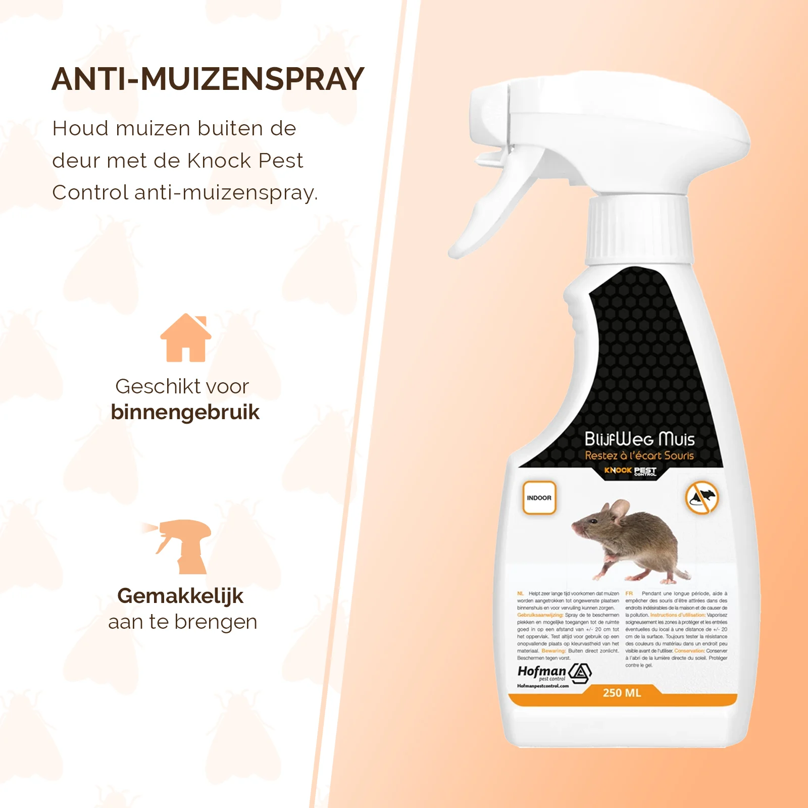 Spray répulsif contre les souris pour l’intérieur, 250 ml – Knock Pest BlijfWeg Muis – Image 2