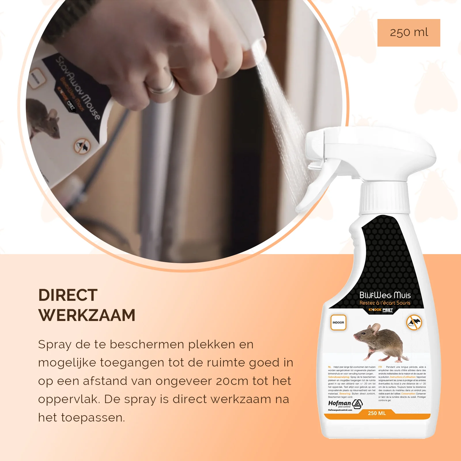 Spray répulsif contre les souris pour l’intérieur, 250 ml – Knock Pest BlijfWeg Muis – Image 5