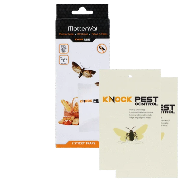Piège à mites alimentaires avec phéromone et bande adhésive, 2 pièges englués – Knock Pest Vlak