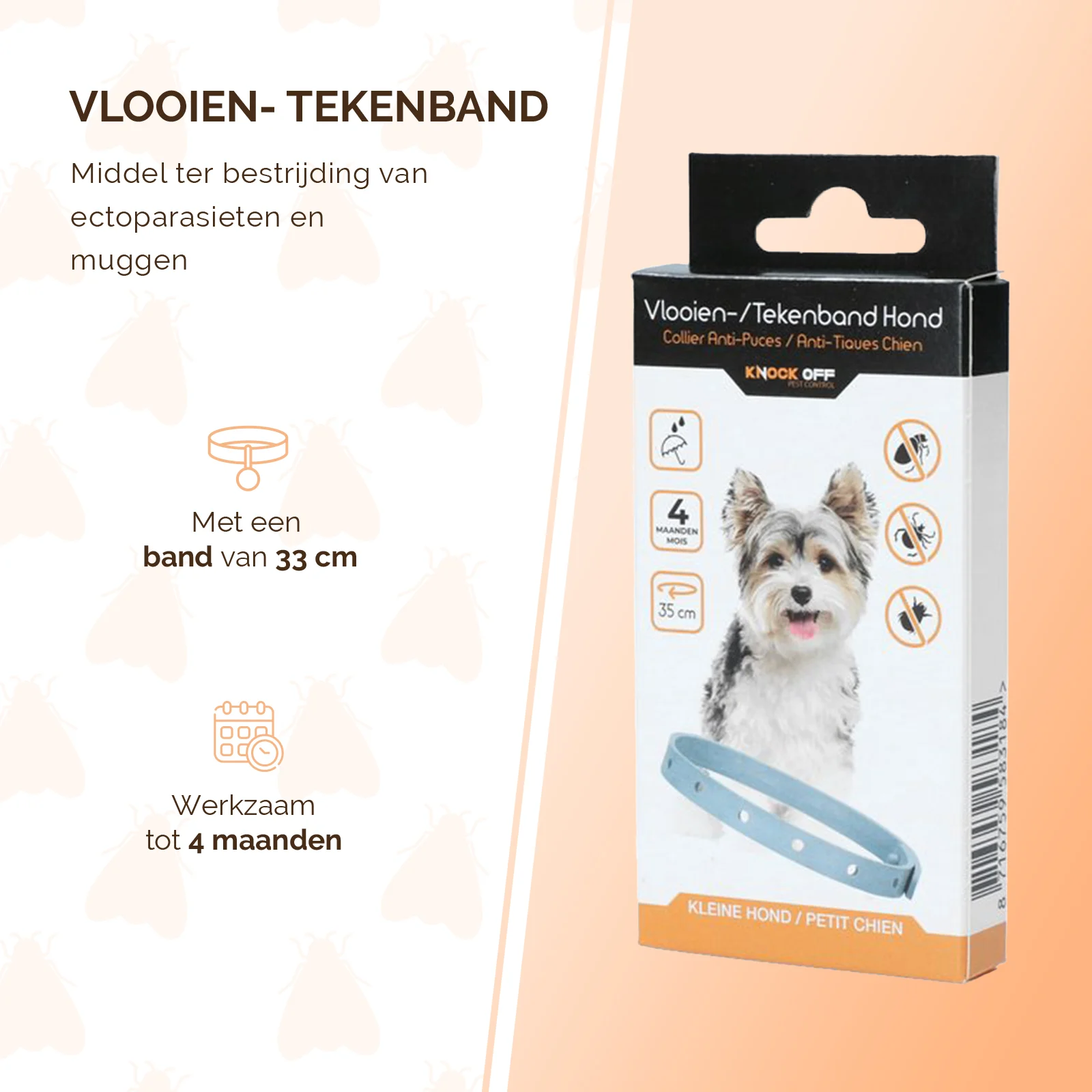 Collier anti tiques et anti puces pour chien, 33 cm, allemand et anglais – Knock Pest – Image 2