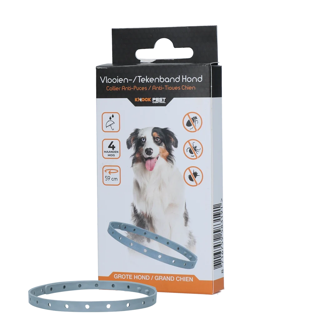 Collier anti tiques et anti puces pour chien, 59 cm, néerlandais et français – Knock Pest – Image 1
