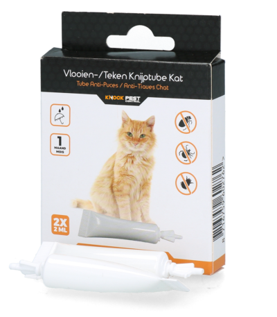 Pipette antipuces et antitiques pour chats, 2 x 2 ml, néerlandais et français – Knock Pest