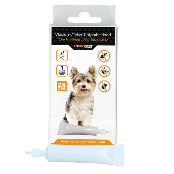 Pipettes antipuces pour chiens de moins de 5 kg, contre les tiques, 2 x 2 ml – Knock Pest