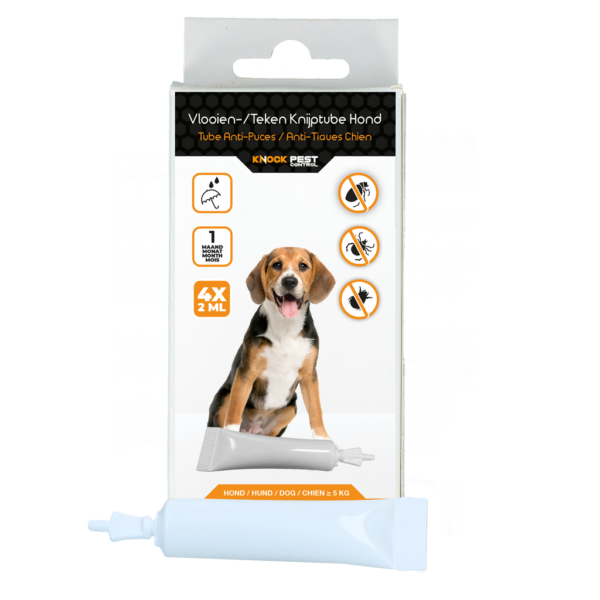 Pipettes antipuces pour chiens à partir de 5 kg, contre les tiques, 4 x 2 ml – Knock Pest