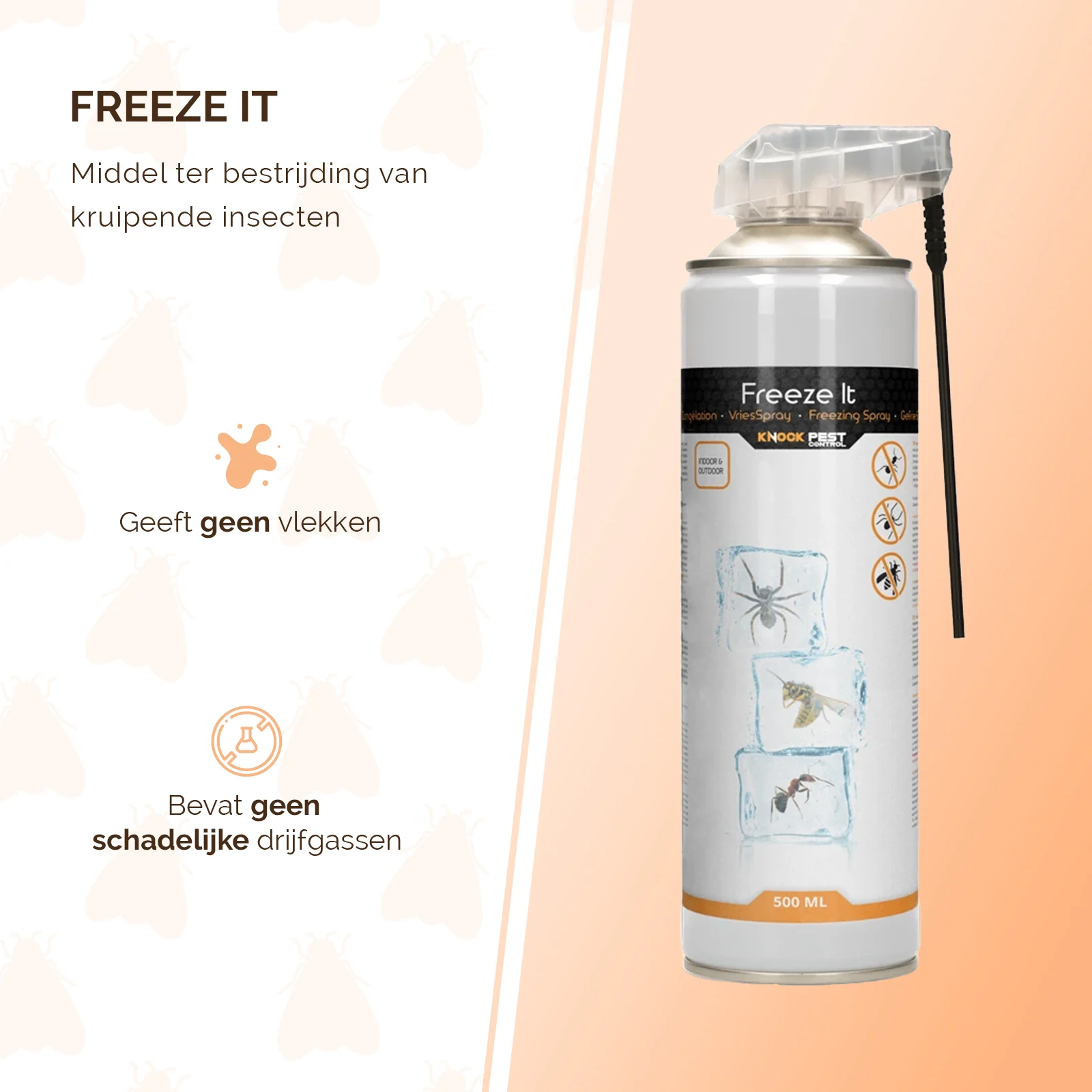 Aérosol cryogénique contre les insectes avec deux modes de pulvérisation – Knock Pest Freeze It – Image 2
