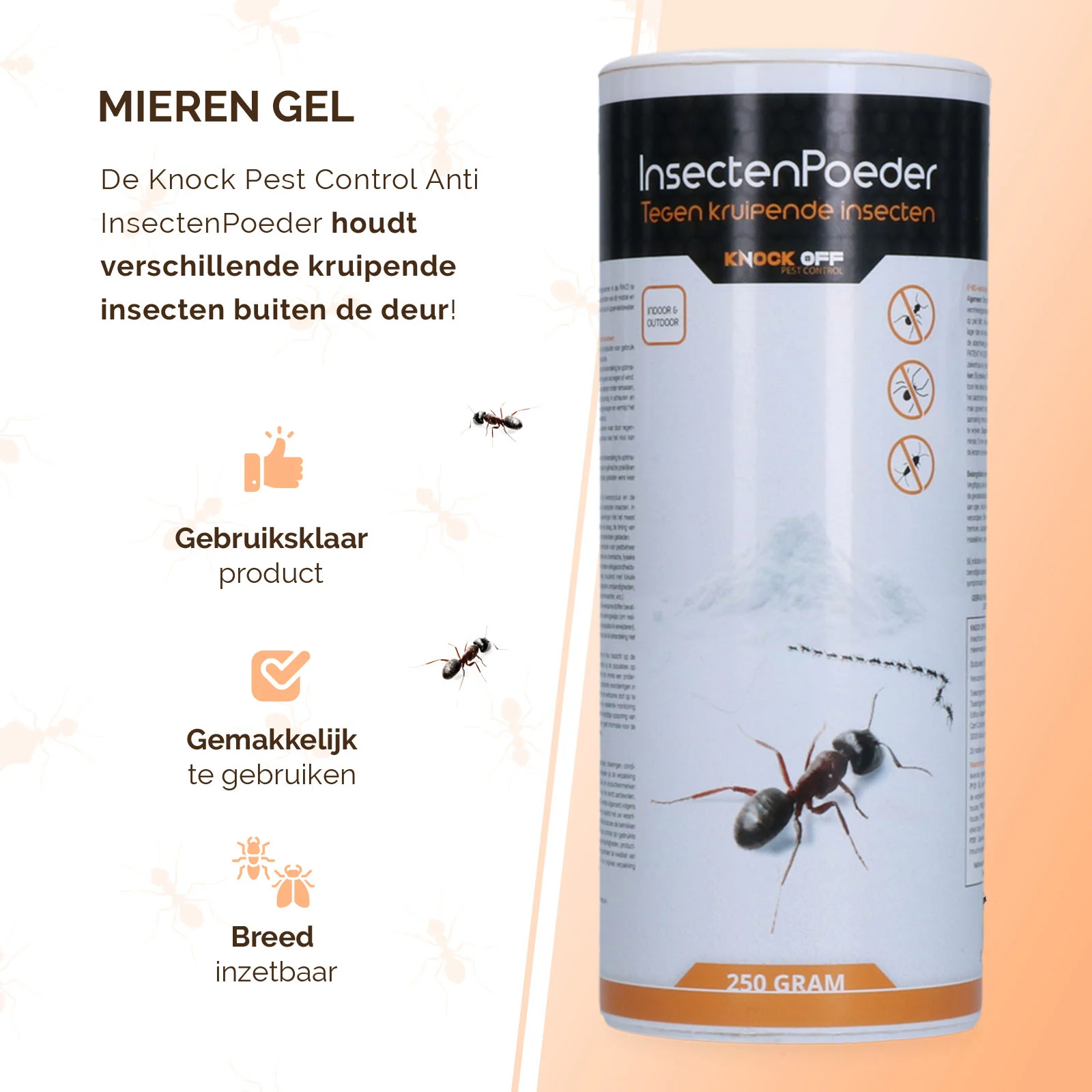 Poudre contre les fourmis à l’extérieur et les insectes rampants à l’intérieur, 250 g – Knock Pest – Image 4