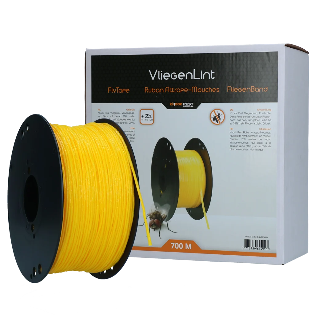 KNOC001227.png Rouleau de remplacement de ruban pour mouches jaune, 700 m – Knock Pest – Image 1