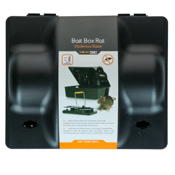 Poste d’appâtage pour rats et souris avec piège à rats, 23,5 x 19,5 x 10,5 cm – Knock Pest Dual bait
