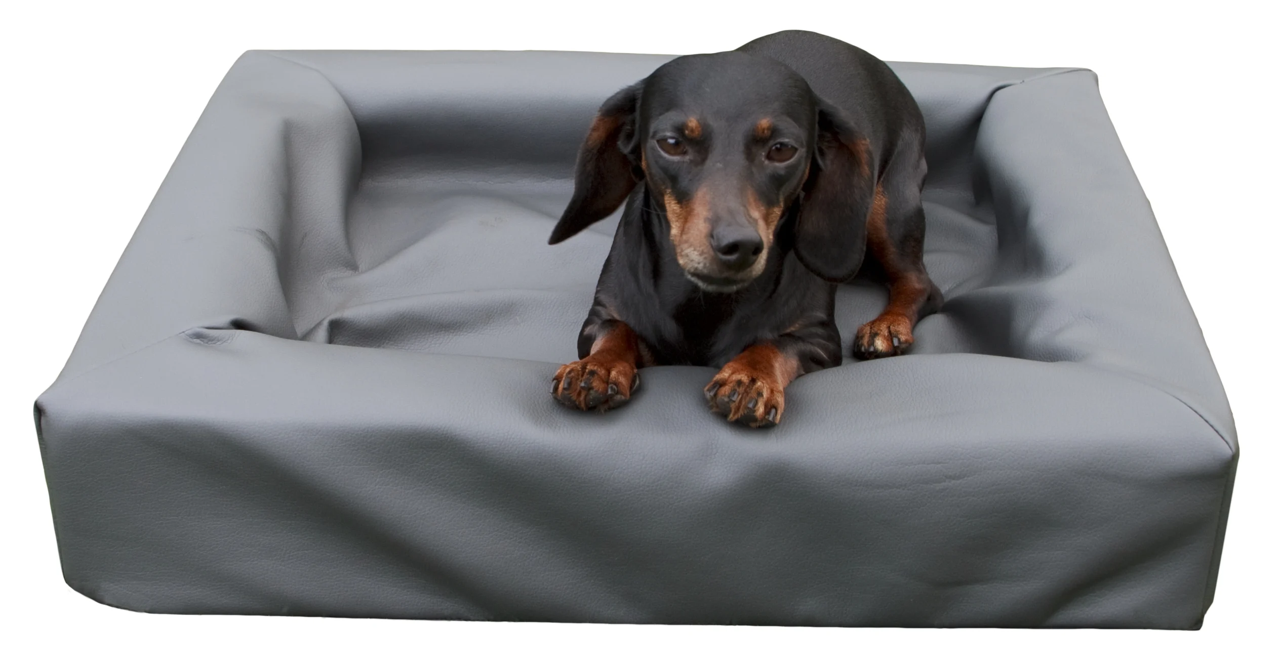 Panier lounge pour chien en similicuir avec bord surélevé S, 50 x 60 cm – Image 3