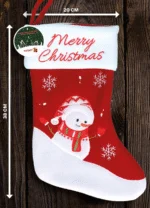Chaussette de Noël pour animaux avec boucle de suspension, 20 x 38 cm – Hofman Animal Care Christmas Stocking Snowman – Image 2