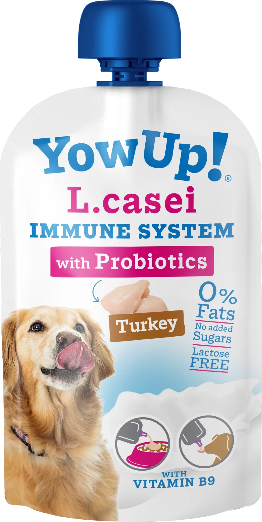 Yaourt pour chien aux probiotiques et à la dinde, sans lactose, 115 g – YowUp! L. Casei Immune System Turkey – Image 1