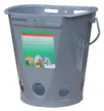 Seau à tétines Lambar plat sur deux côtés avec 5 trous pour tétines, sans tétines, gris, 8 l