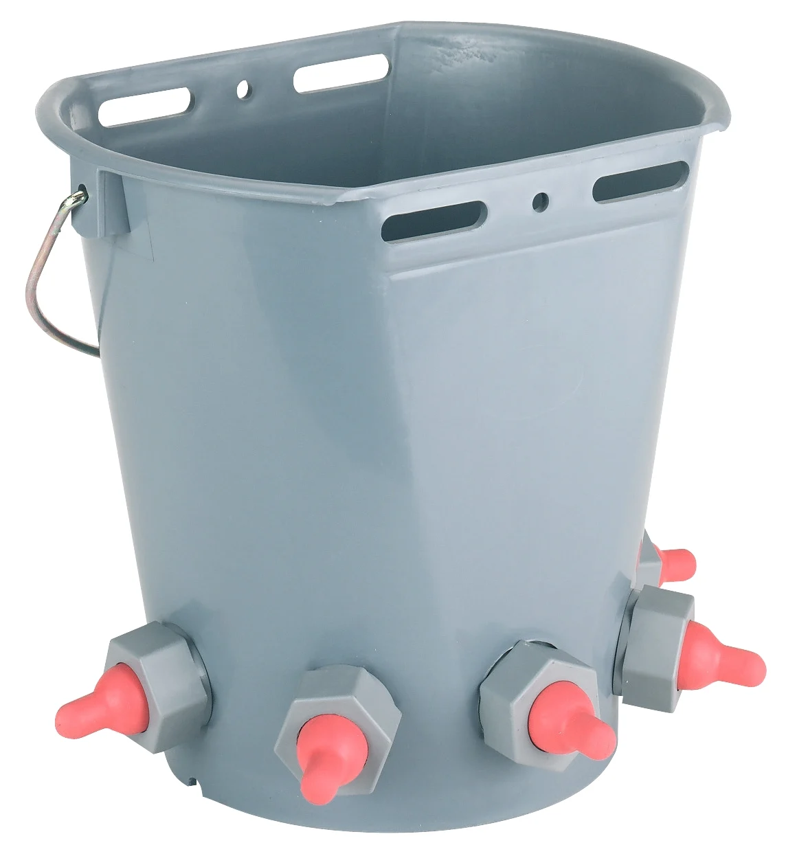 Seau à tétines Lambar plat sur deux côtés avec 5 trous pour tétines, sans tétines, gris, 8 l – Image 2