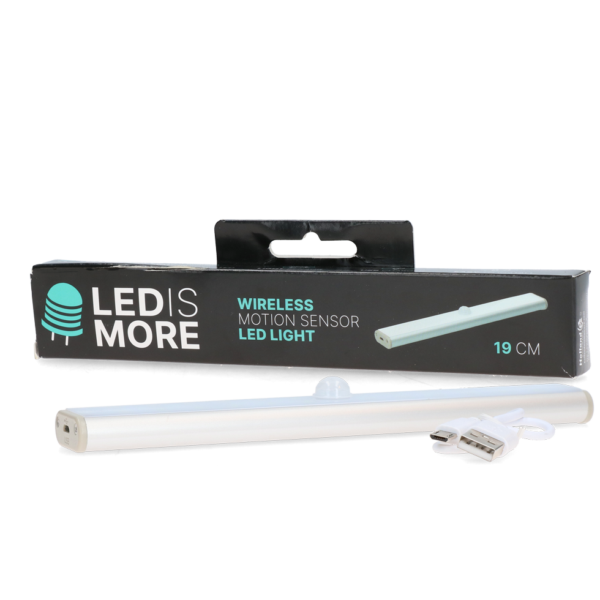 Lampe LED avec détecteur de mouvement, rechargeable par USB, 19 cm – Led is more
