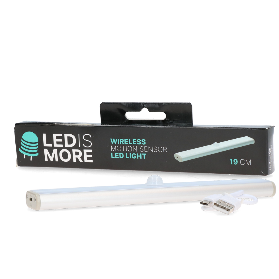LED Lamp met Bewegingssensor, Oplaadbaar via USB, 19 cm – Led is more Lampe LED avec détecteur de mouvement, rechargeable par USB, 19 cm – Led is more
