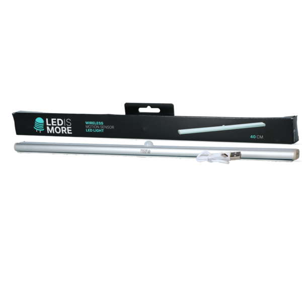 Lampe LED avec détecteur de mouvement, rechargeable par USB, 40 cm – Led is more