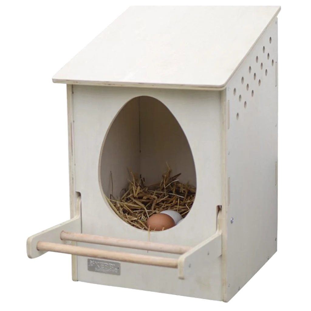 Pondoir en bois pour poules avec perchoir rabattable, dimensions intérieures 30 x 29 cm – Kerbl – Image 1