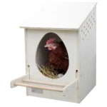Pondoir en bois pour poules avec perchoir rabattable, dimensions intérieures 30 x 29 cm – Kerbl – Image 2