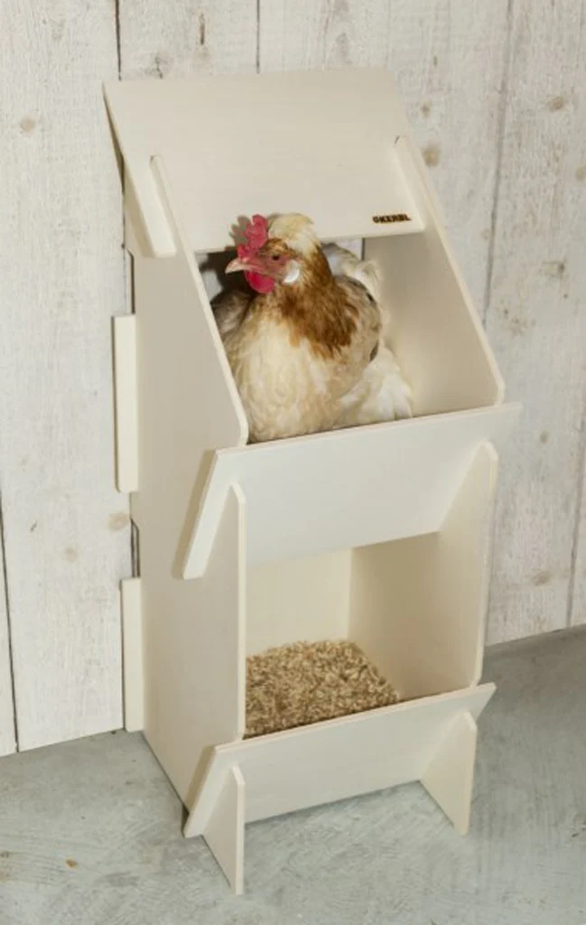 Nid de ponte en bois pour poules à 2 compartiments, dimensions intérieures 27 x 31 cm – Kerbl Duo – Image 2