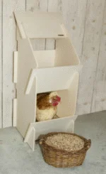 Nid de ponte en bois pour poules à 2 compartiments, dimensions intérieures 27 x 31 cm – Kerbl Duo – Image 3