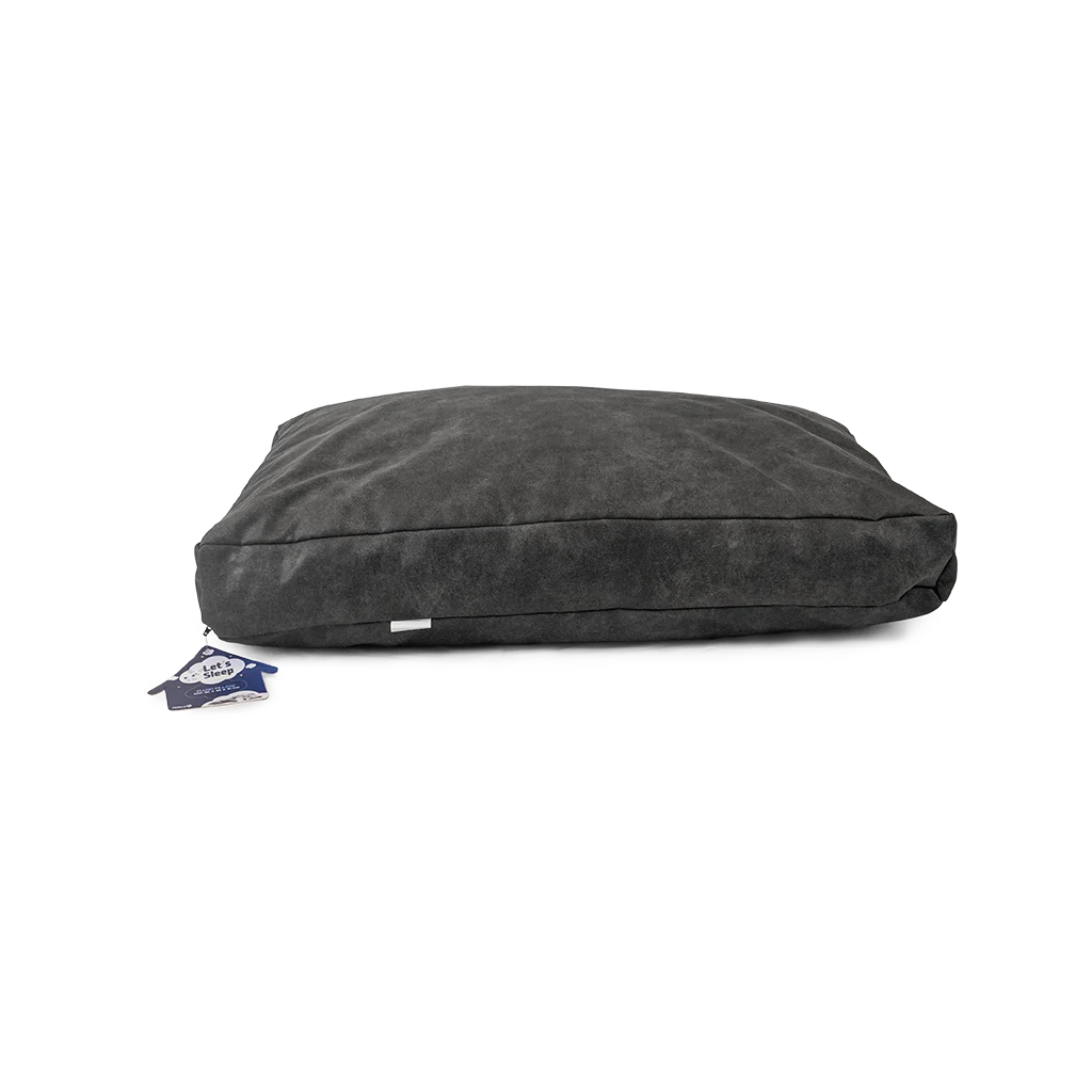 Coussin pour chien avec flocons de mousse XL anthracite, 125 x 90 x 10 cm – Let's Sleep Plush Pillow – Image 1