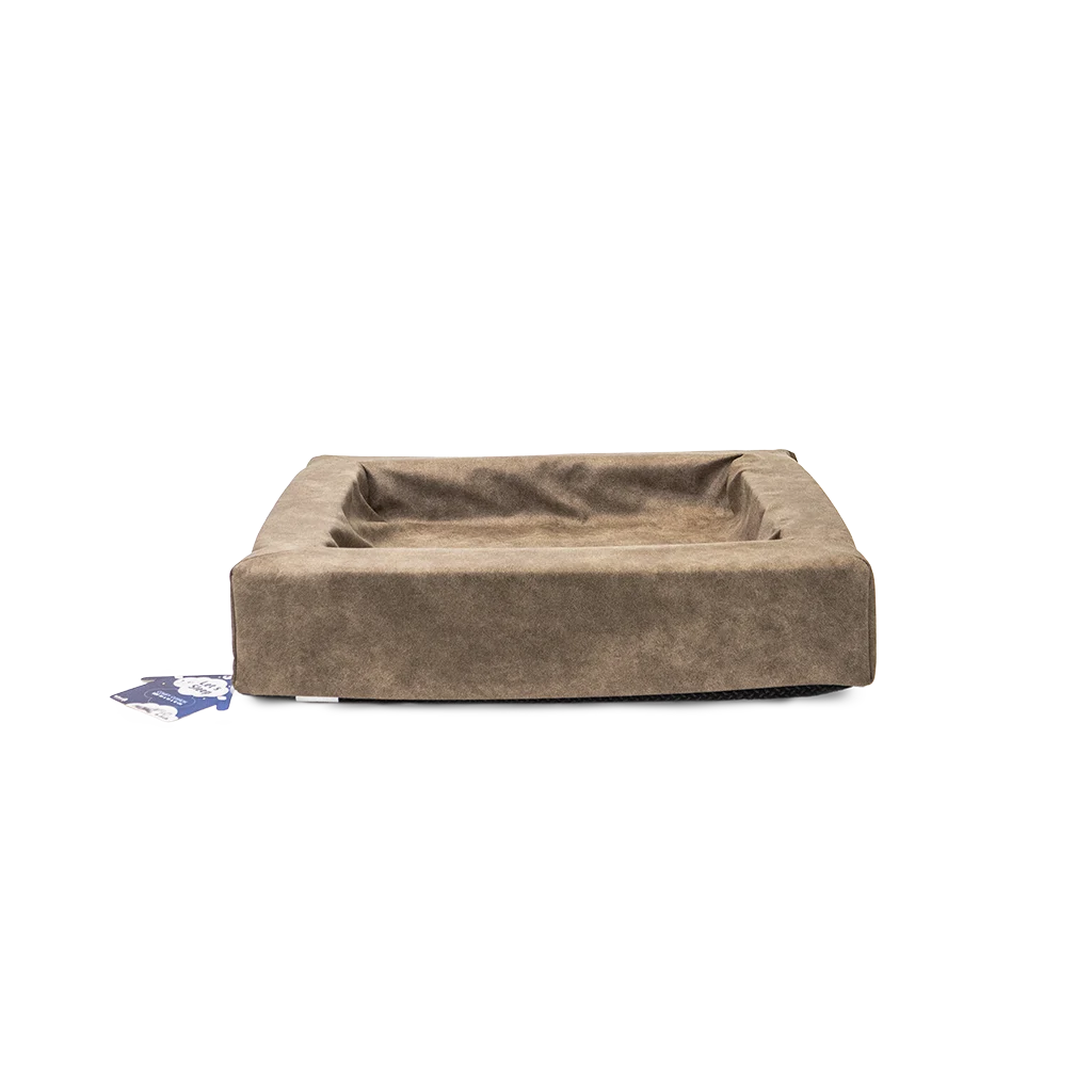 Coussin pour chien à rebords, taupe M, 60 x 50 x 12 cm – Let's Sleep Comfy Cushion – Image 1