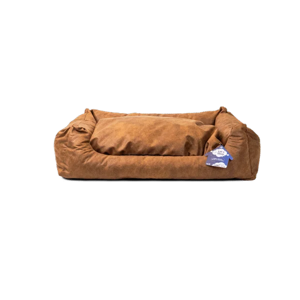 Panier pour chien avec coussin amovible L cognac – Let's Sleep Sweet Dreams