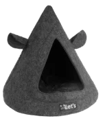 Tipi pour chat en feutre avec coussin, 50 x 45 cm, anthracite – Let's Sleep Pet Cave TeePee