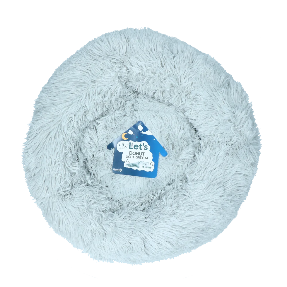 Panier pour chien donut gris clair M, ø 50 cm – Let's Sleep Donut – Image 1