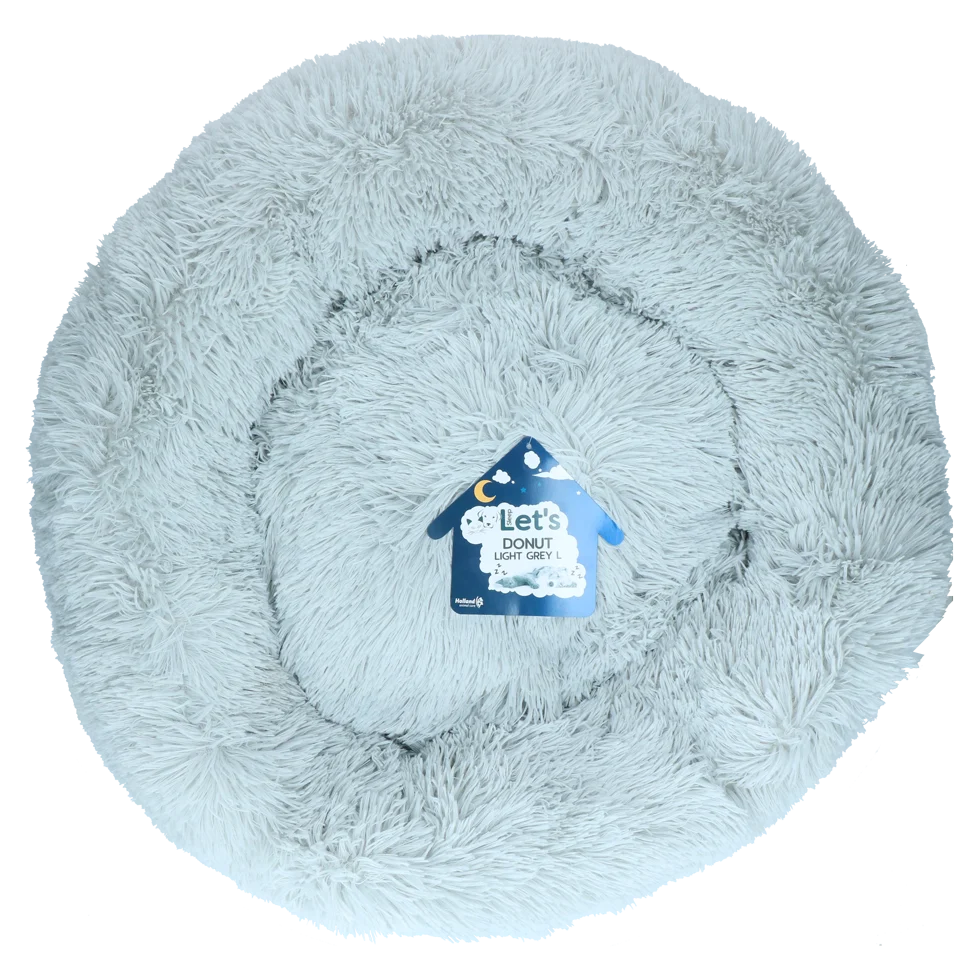 Panier donut pour chien, gris clair L, ø 60 cm – Let's Sleep Donut – Image 1