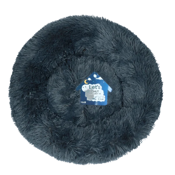 Panier pour chien en forme de donut, gris foncé M, ø 50 cm – Let's Sleep Donut