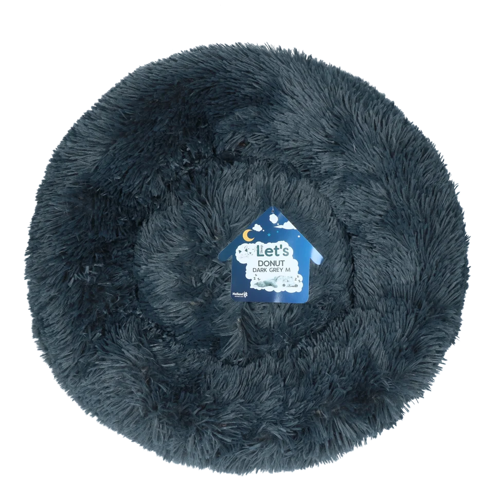 Panier pour chien en forme de donut, gris foncé M, ø 50 cm – Let's Sleep Donut – Image 1