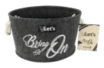 Panier de rangement en feutre pour jouets de chien avec poignées, anthracite, ø 36 cm – Let's Sleep Let's Stuff It Bring it On