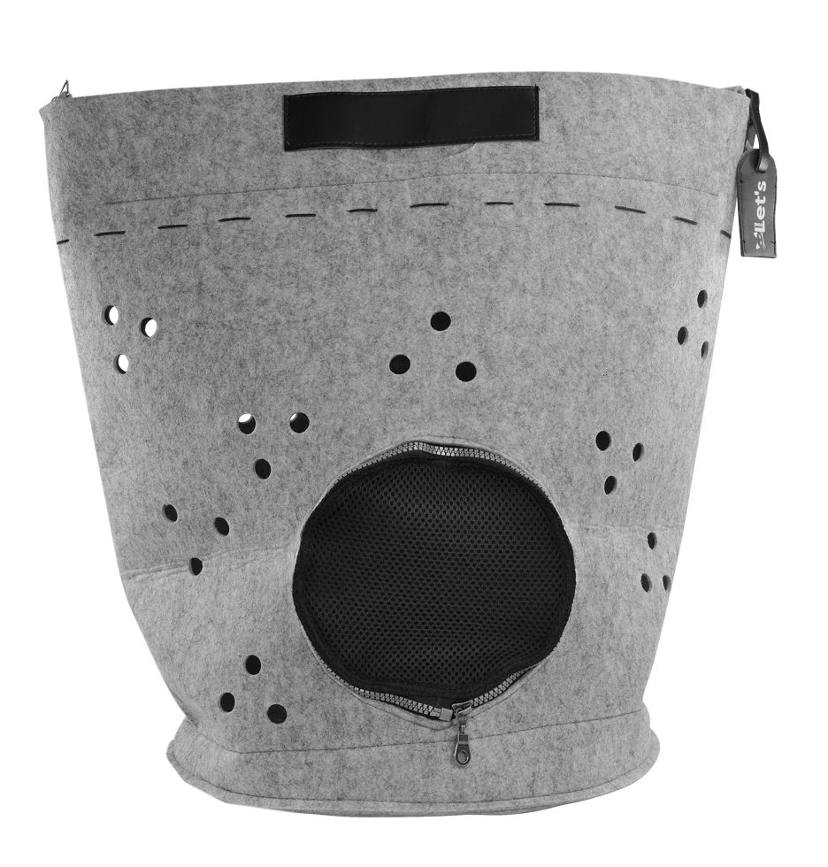 Sac de transport pour chat avec ouverture sur le dessus et coussin, gris – Let's Sleep Let's Travel – Image 1
