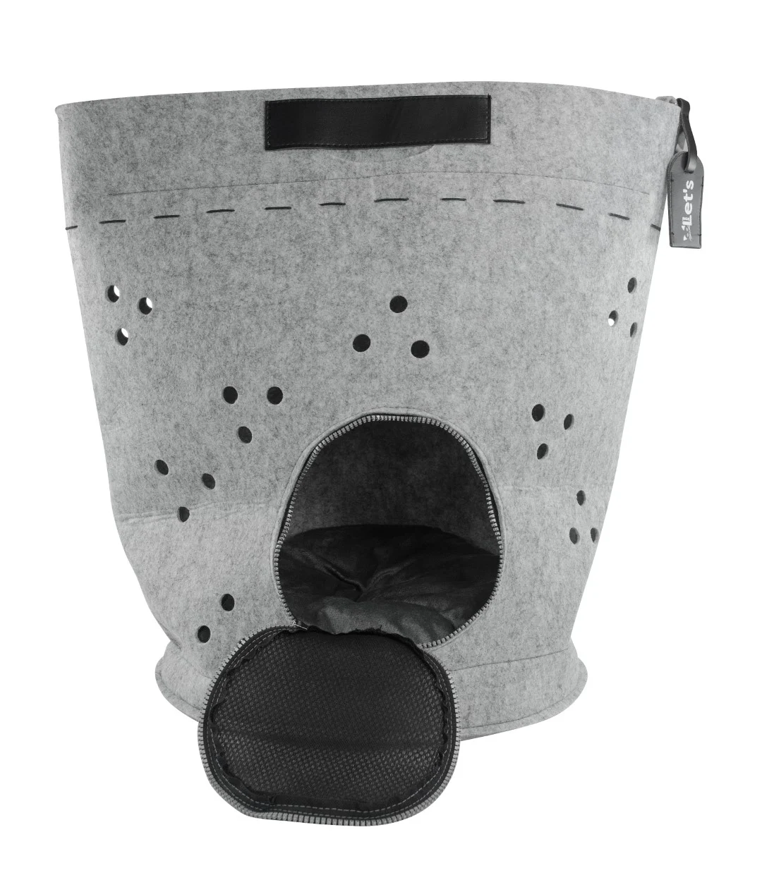 Sac de transport pour chat avec ouverture sur le dessus et coussin, gris – Let's Sleep Let's Travel – Image 2