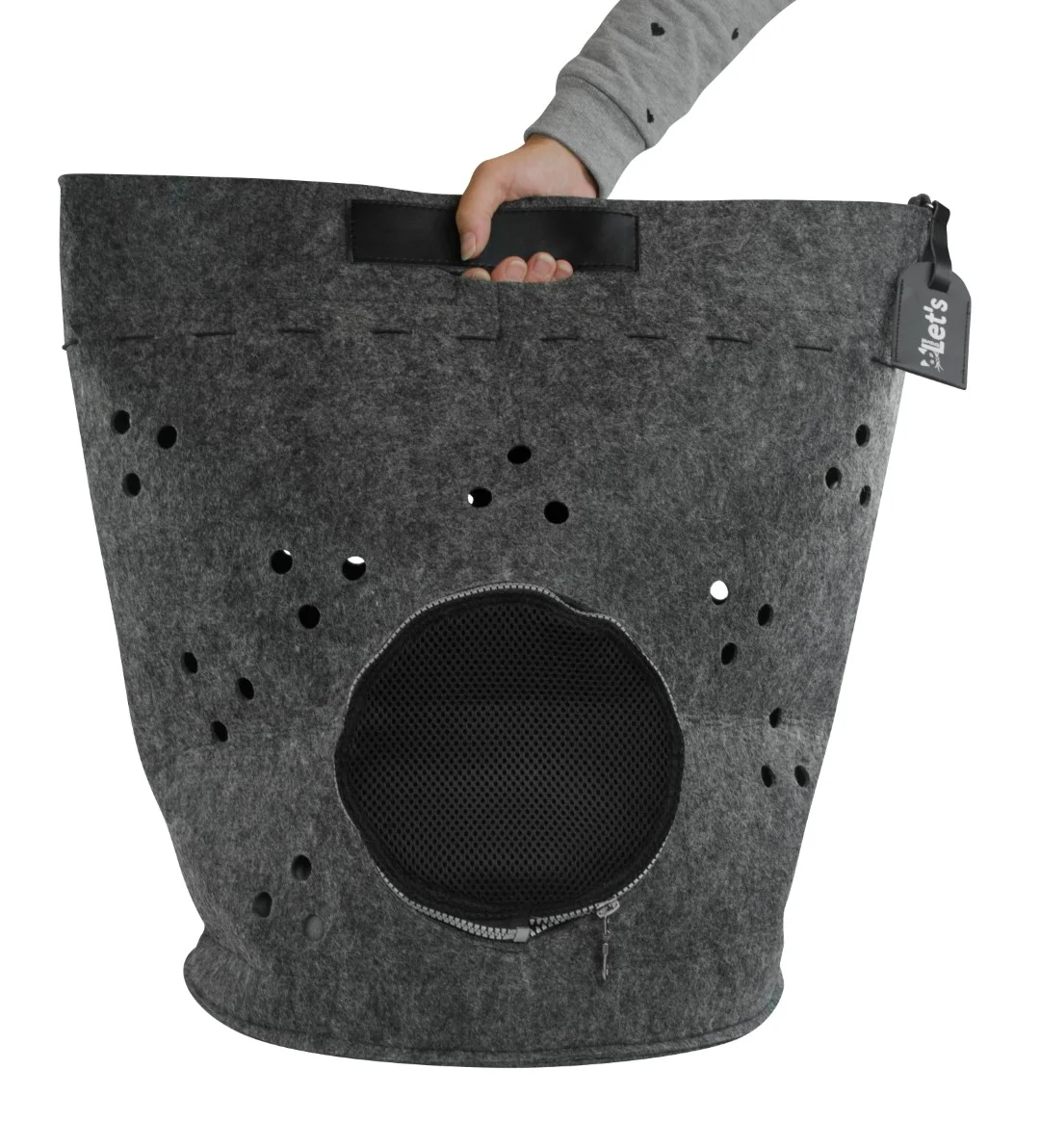 Sac de transport pour chat avec ouverture sur le dessus et coussin, anthracite – Let's Sleep Let's Travel – Image 3